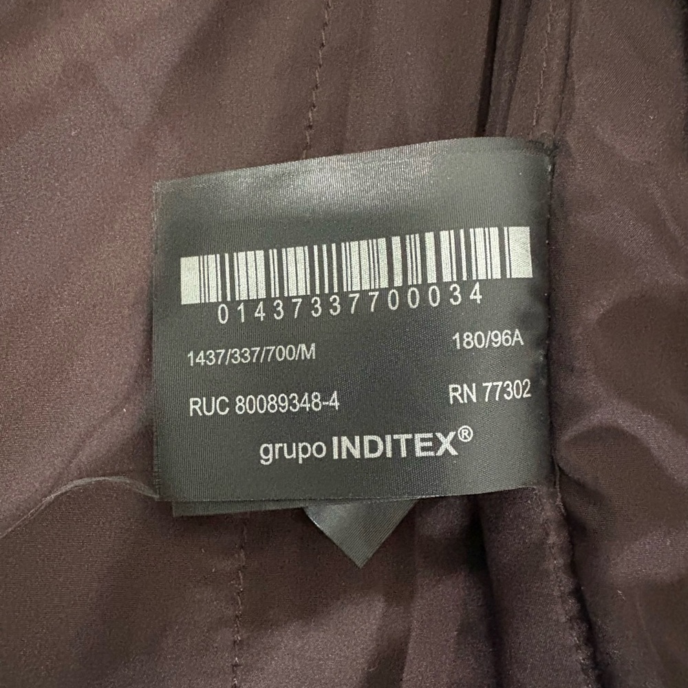 Zara Chocolate Brown Wool-Blend Puffer Coat - Picture 6 of 9